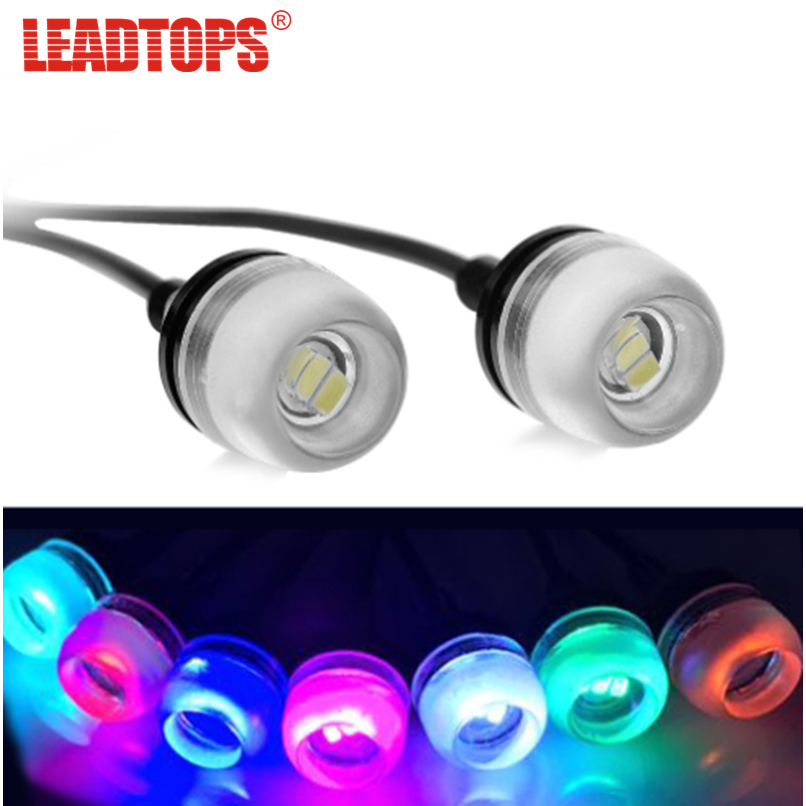 LEADTOPS 1PCS รถ DRL LED ไฟวิ่งกลางวันสัญญาณหลอดไฟ Eagle Eyes LED รถแหล่งกำเนิดแสงกันน้ำโคมไฟรถจัดแต่งทรงผม