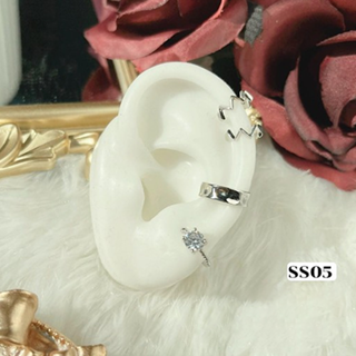 Earcuff Set 4 ชิ้น ต่างหูสำหรับคนไม่เจาะหู  SS05