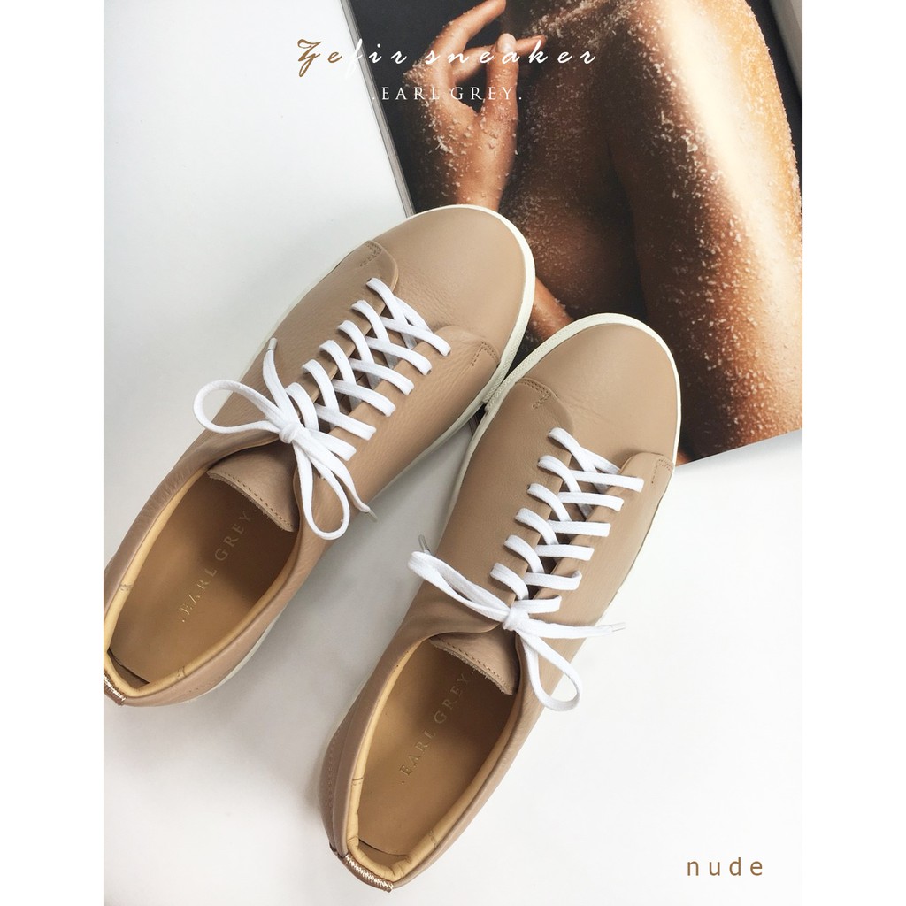 EARL GREY รองเท้าหนังแท้ รุ่น Zefir sneaker in Nude
