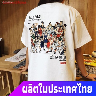 การพิมพ์ฝ้ายConverShoes เสื้อยืดกีฬา Slam Dunk T-shirtCapsule Studio Original National Tide เสื้อยืดคอตตอน Slam Dunk Nat