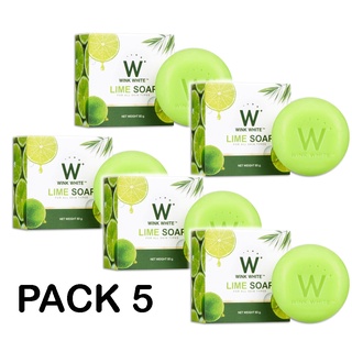 wink white LIME SOAP สบู่มะนาว วิงค์ไวท์ 🍋🍋🍋 (5 ก้อน)