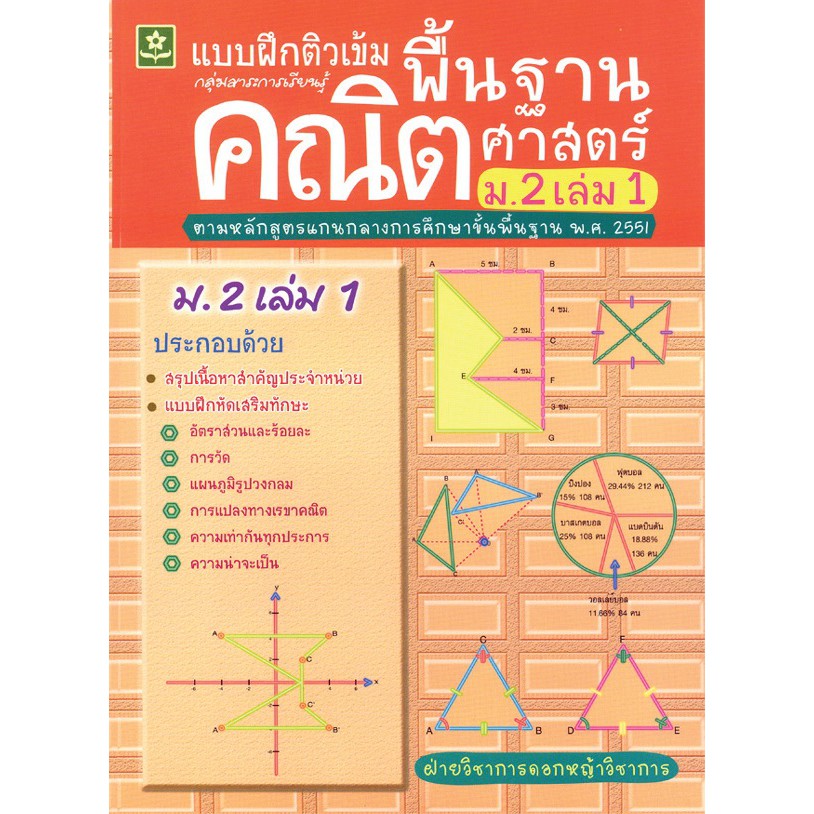 แบบฝึกติวเข้มรายวิชาพื้นฐานคณิตศาสตร์ ม.1 เล่ม 1 +เฉลย รหัส 8858710311082