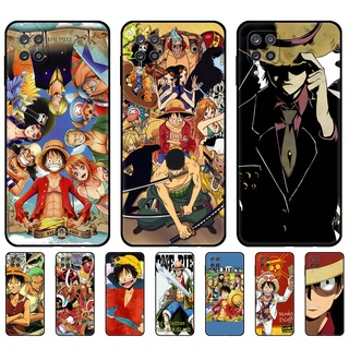 เคสโทรศัพท์มือถือ ซิลิโคนนิ่ม tpu ลาย one piece monkey d luffy(2) สีดํา สําหรับ Samsung Galaxy A22 4G 5G A22S A42 5G A12