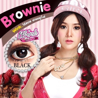 คอนแทคเลนส์ wink Brownie สีดำ ตาโต