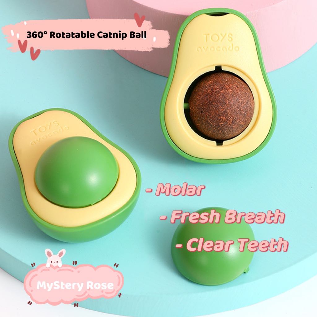 Avocado 360 Rotatable Catnip Ball / Licking Treat Toys / Catnip Toys สําหรับแมว ( Catnip / Gall Frui
