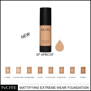 NOTE COSMETICS MATTIFYING EXTREME WEAR FOUNDATION 07 APRICOT