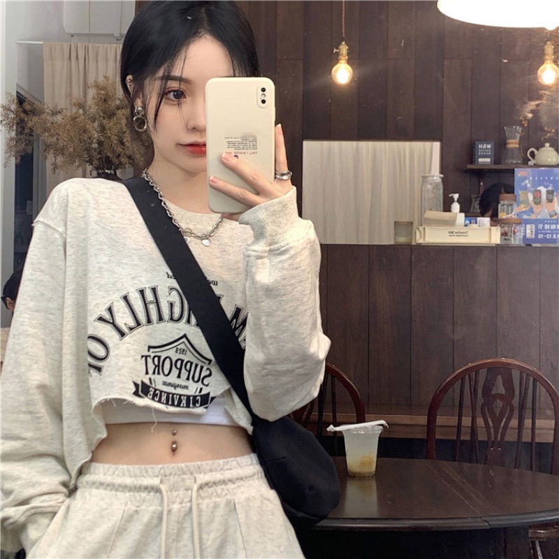 Suxi เสื้อกันหนาวแขนยาวลําลองทรงหลวมสไตล์เกาหลีสําหรับผู้หญิง