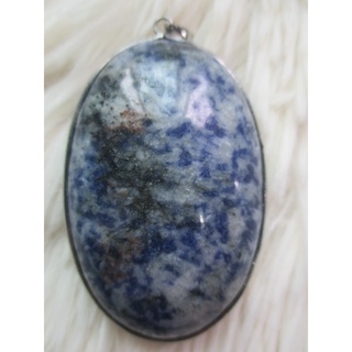 จี้หิน จี้หินธรรมชาติ จี้หินโซดาไลต์ Sodalite นูน 2 หน้า ขนาดใหญ่