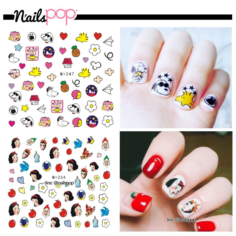(ซื้อได้ไม่เกิน 50 NAIL แผ่น) :สติ๊กเกอร์ลอกน้ำ แทททูติดเล็บ Tattoo