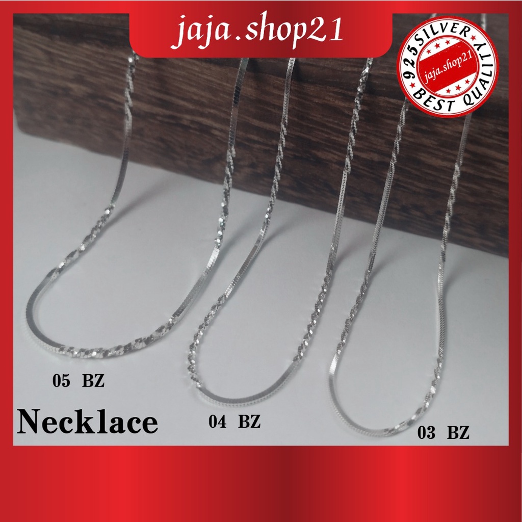 | 925 สร้อยคอเงินโซ่ BZ | 925 เงินสเตอร์ลิง BZ สร้อยคอ | Rantai Leher BZ Perak 925