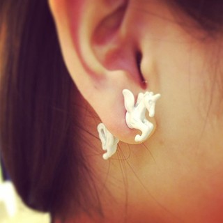 1Pc Women Punk Cool Stereoscopic ยูนิคอร์นม้าอัญมณีต่างหู Ear Stud