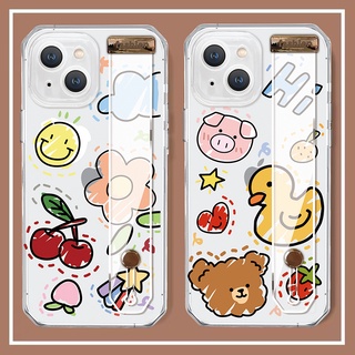 สายรัดข้อมือ การ์ตูน น่ารัก เป็ด ดวงอาทิตย์ หมี เคส Samsung Galaxy note8 note9 s10 plus s10 lite + s20 s20fe fe s21 fe s22 plus ultra note10 lite plus  note 20 ultra CASE โปร่งใส นางแบบคู่ ซิลิกาเจล ผู้หญิง ชาย เปลือกนิ่ม เคส