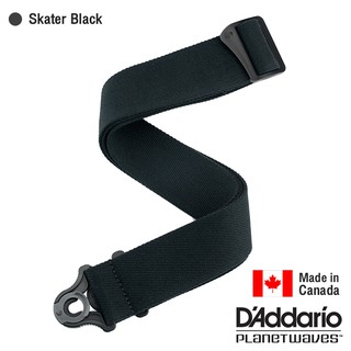 DAddario® Auto Lock Skater Strap สายสะพายกีตาร์ (50BAL05) แบบผ้าฝ้าย ระบบล็อคหัวหมุดอัตโนมัติ ** Made in Canada **