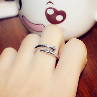 แหวน [large]เครื่องประดับ แหวนตะปู งานไม่เพชร สแตนเลสแท้เคลือบ18K ไม่ลอกไม่ดำ