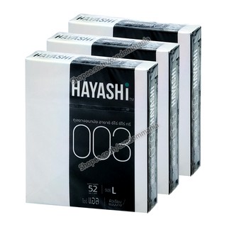 *ไม่ระบุ! สินค้าที่กล่อง* HAYASHi 003 ฮายาชิ ถุงยางอนามัย แบบบางพิเศษ กระชับ ขนาด 52 มม. 3 กล่อง (6 ชิ้น)