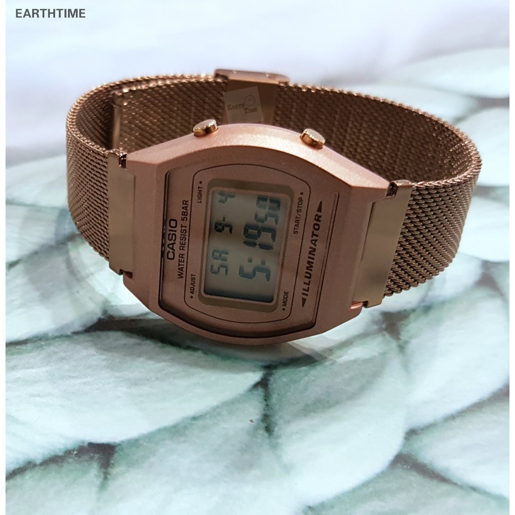 นาฬิกา Casio แท้ รุ่น B640WMR-5A. นาฬิกาผู้หญิง สายถักสีโรสโกลด์ -ของแท้ 100% รับประกันสินค้า 1 ปีเต็ม - รูปที่ 5