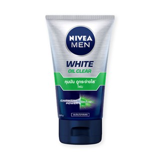 🔥ยอดนิยม!! นีเวีย เมน ไวท์ ออยล์ เคลียร์ โฟม ขนาด 100 กรัม Nivea Men White Oil Clear Foam 100 g