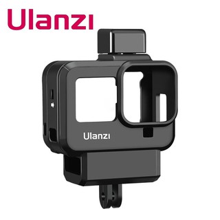 Ulanzi G8-9 / G9-4 Vlog กรอบเคสเลนส์ ฝาครอบป้องกันไฟ ไมค์เมาท์อะแดปเตอร์ GoPro HERO 11 10 9 8 สีดํา