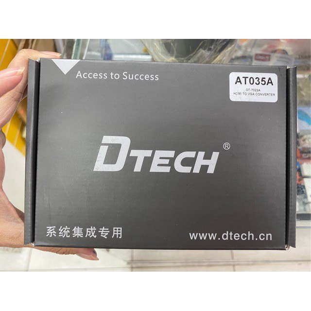 กล่องแปลงสัญญาณ HDMI to VGA / Audio Converter ยี่ห้อ DTECH รุ่น AT035A (DT-7022A)