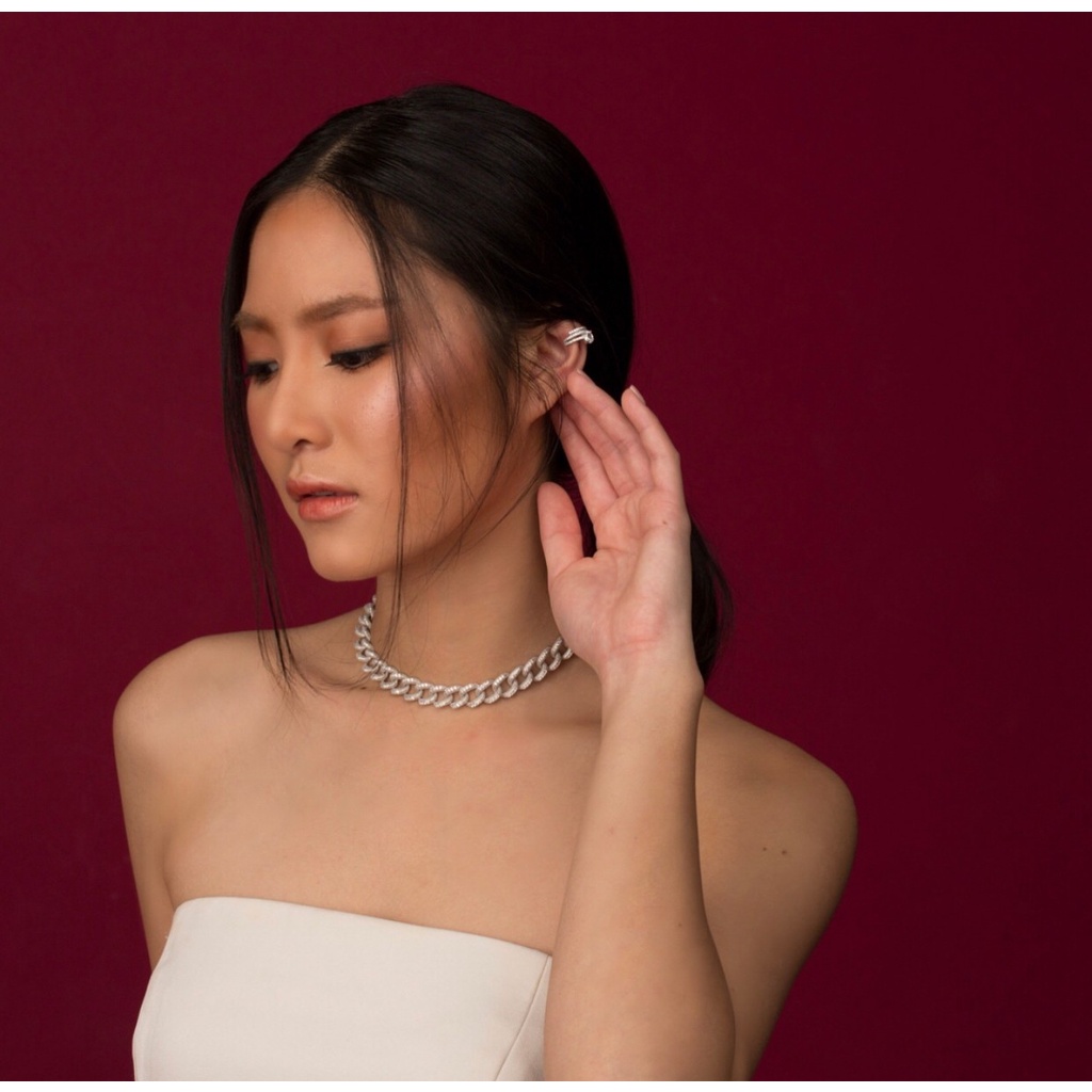 SWAN كاف أذن فضة Diamond بزركون — صورة 2