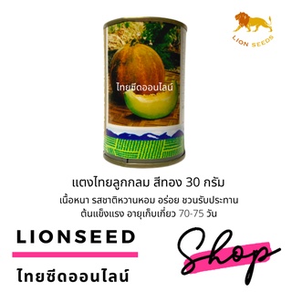 เมล็ดพันธุ์แตงไทยกลม สีทอง 30 กรัม ตราสิงโต Musk Melon