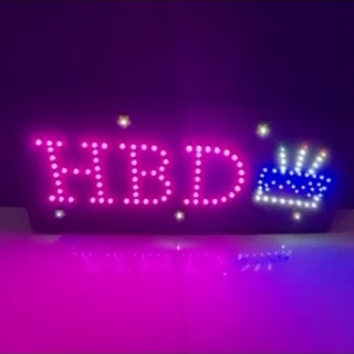 ป้ายไฟ LED HBD ป้าย HAPPY BIRTHDAY 20*40cm