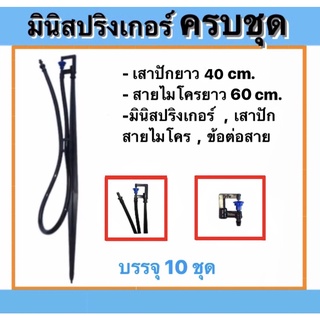 มินิสปริงเกอร์ ชุด ขาปักมินิสปริงเกอร์  รุ่นไชโย พร้อมขาปัก + สายไมโครสูง 40 cm. สายยาว 60 cm. ( ครบชุด )(10ชุด)