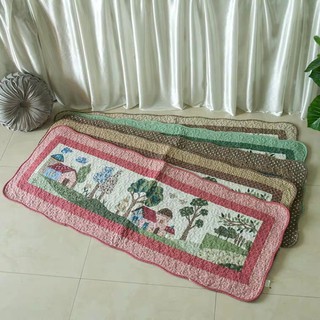 พรมเช็ดเท้า ผ้าเช็ดเท้าผ้าฝ้าย Cotton100% งานวินเทจ ขนาด50×135cm สินค้าพร้อมส่ง!!