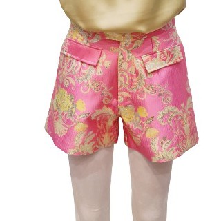 Pink Jacquard Hot Pants