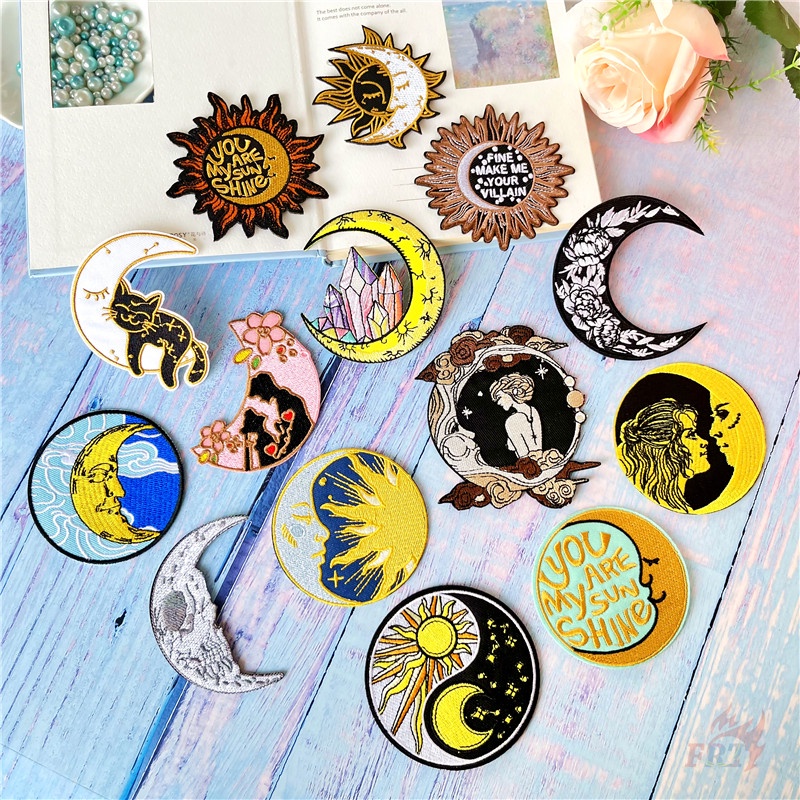 ☸ แผ่นแพทช์เหล็ก The Magic Moon & Sun ☸ แผ่นแพทช์รีดติดเสื้อ DIY สไตล์เรโทร สําหรับตกแต่งเสื้อผ้า 1 ชิ้น - รูปที่ 7