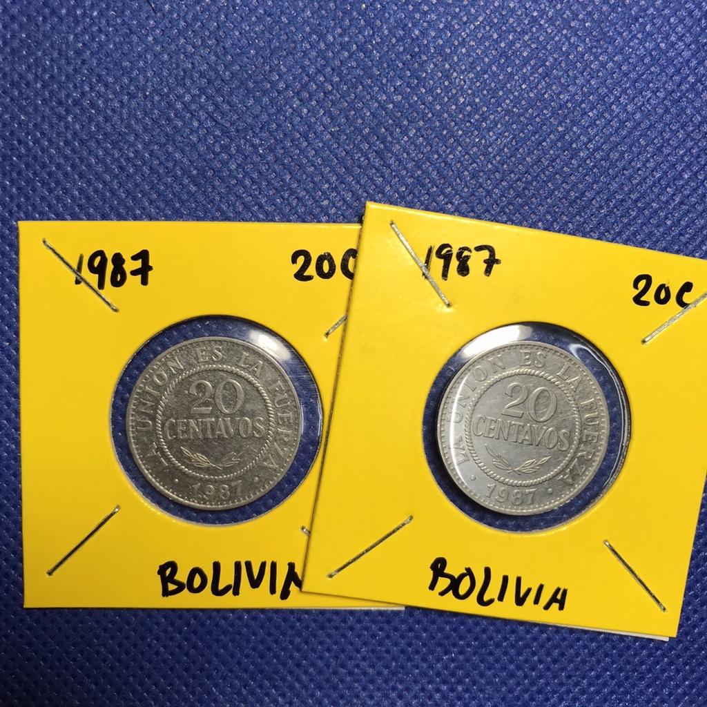 Special Lot No.60329 ปี1987 BOLIVIA 20 CENTAVOS เหรียญสะสม เหรียญต่างประเทศ เหรียญเก่า หายาก ราคาถูก