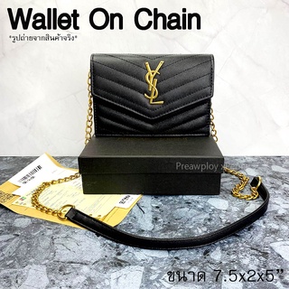 กระเป๋าสะพาย WOC Wallet On Chain สีดำ อะไหล่ทอง ขนาด 7.5 นิ้ว  *** พร้อมส่ง