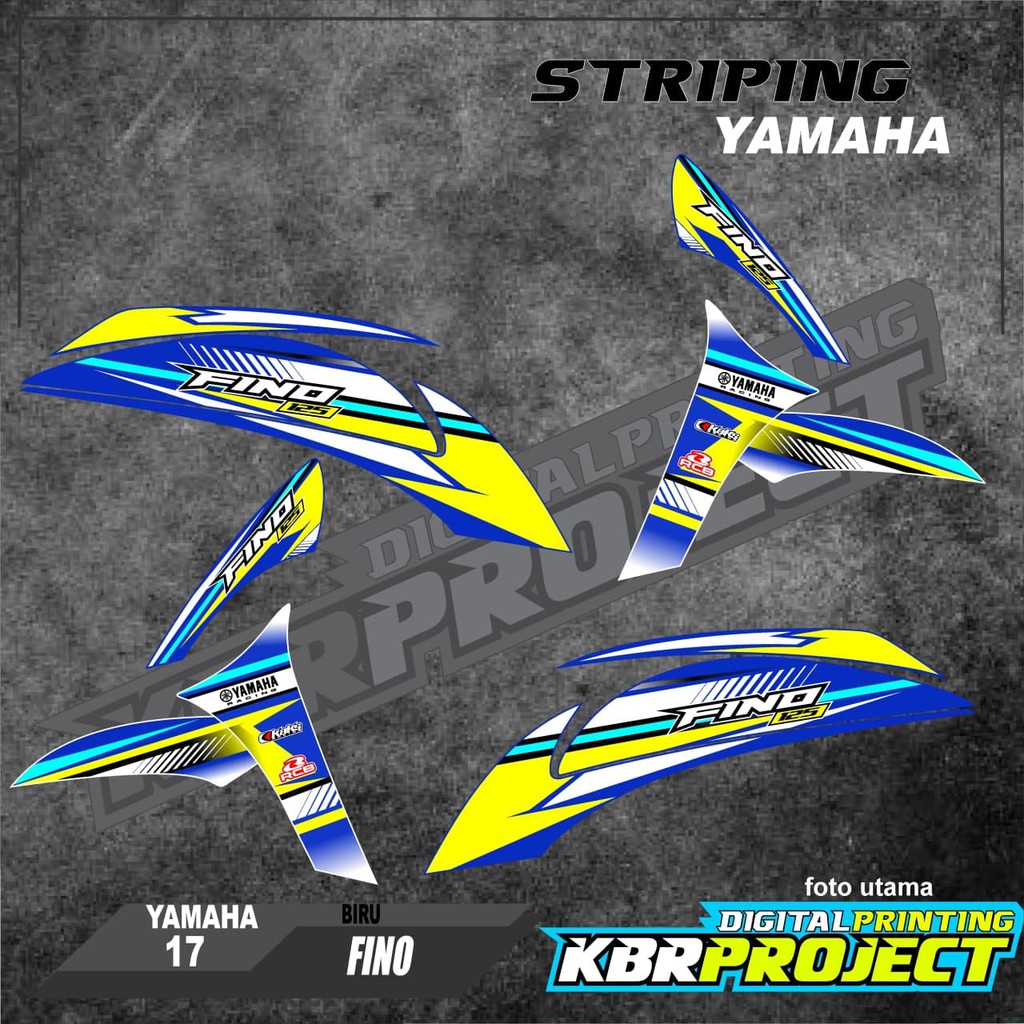 สติ๊กเกอร์ติดมอเตอร์ไซค์ - Fino striping - มอเตอร์ไซค์yamaha - Fino - สติ๊กเกอร์วาริation - Racing 1