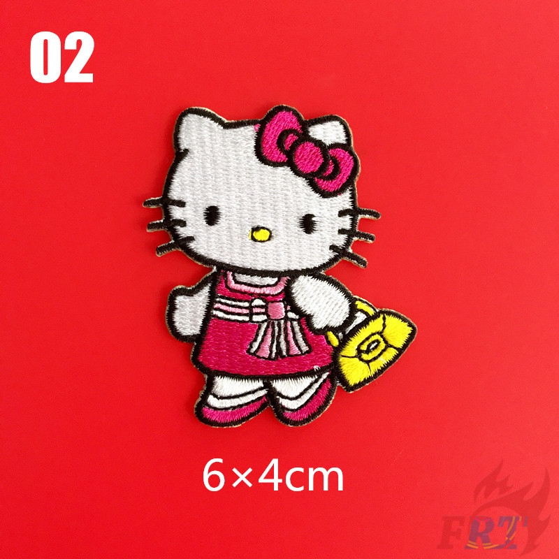 ☸ แผ่นรีดติดเสื้อ ลาย Hello Kitty ☸ แผ่นแพทช์สติกเกอร์รีดร้อน Diy มีกาวในตัว สําหรับติดตกแต่งเสื้อผ้า 1 ชิ้น