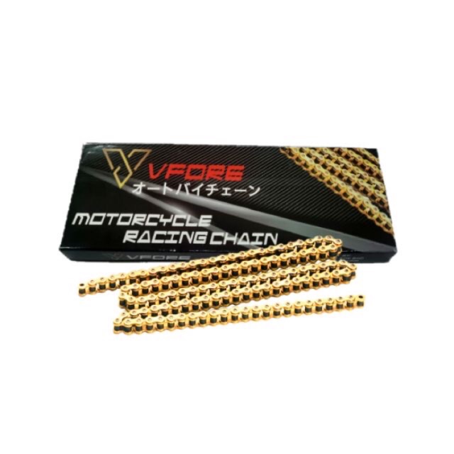 VFORE โซ่รถจักรยานยนต์ 415 Gold Racing Chain Rantai มอเตอร์ 415 ทอง 415X122L /415X132L สําหรับเฟือง 
