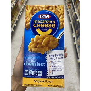 เส้นมะกะโรนี พร้อมซองบรรจุ ผงปรุงรสชีส ตรา คราฟท์ 206 G. Macaroni &amp; Cheese Dinner Original Flavol ( Kraft Brand )