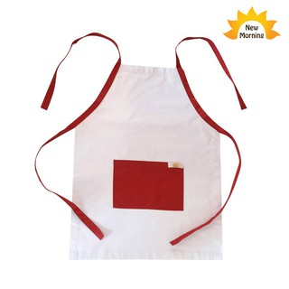 New Morning ผ้ากันเปื้อนเด็กแบบผูก White &amp; Red