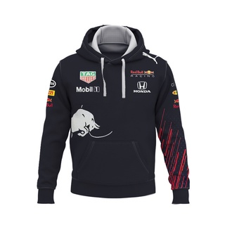 2021 New F1 Redbull Ferrari Team เสื้อแจ็คเก็ตสําหรับผู้ชายผู้หญิงแขนยาวมีฮู้ด