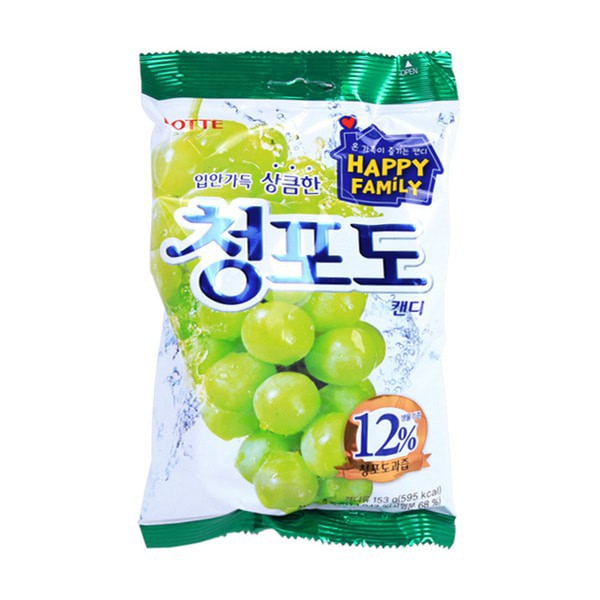 พร้อมส่ง 청포도캔디 ลูกอมรสองุ่น Lotte Grape Candy 153g