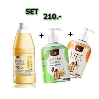 BP EssenceHyaluronic 1000ml / BP Ginsenc lemon lotion / BP Vit C lotion เซต 3ชิ้น