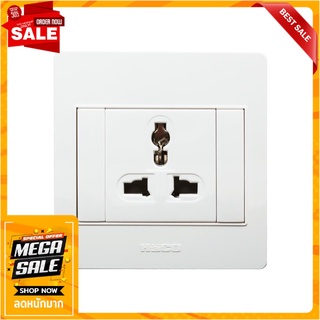 ชุดเต้ารับเดี่ยว 3 ขา UNIVERSAL HACO M3N-U10 สีขาว เต้ารับสายไฟ SINGLE SOCKET UNIVERSAL 3 PIN SET HACO M3N-U10 WHITE