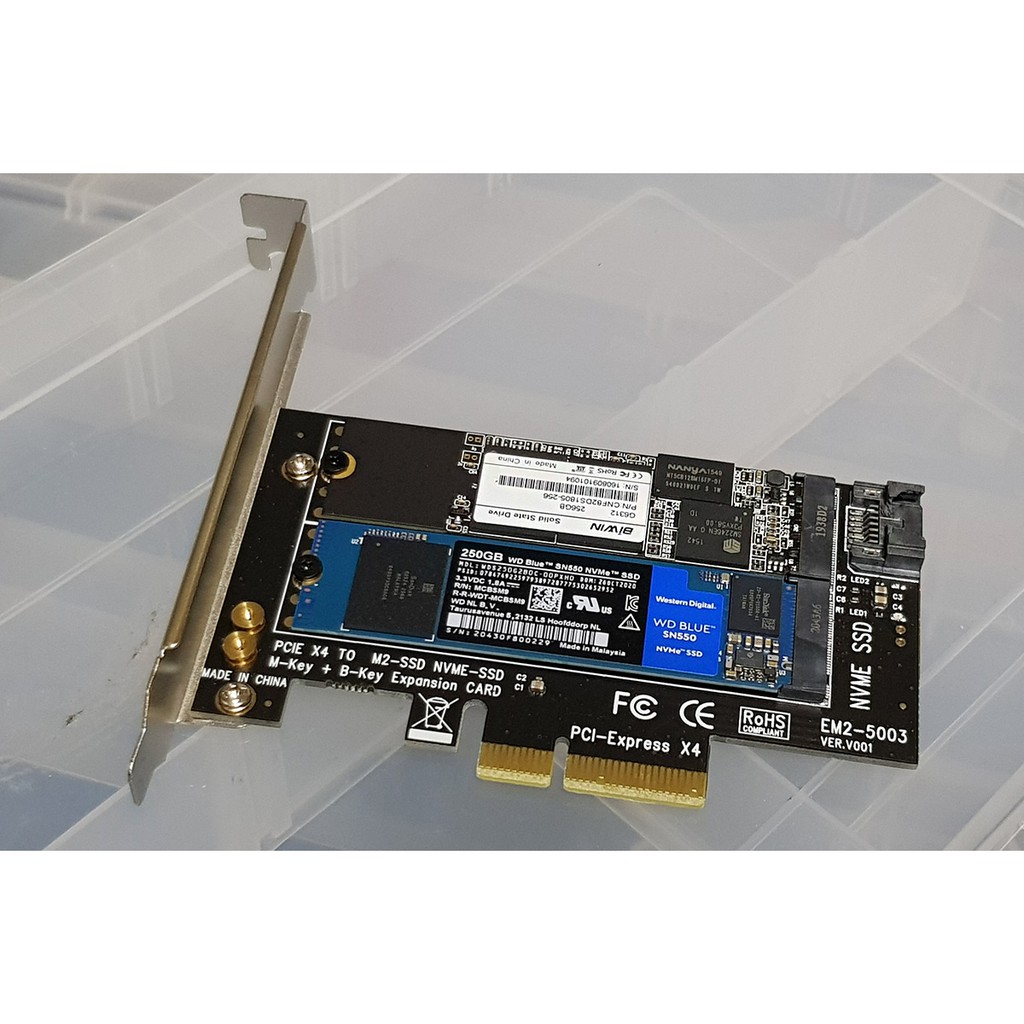 SSD M2 NVMe และ M2 SATA to PCi การ์ดแปลง ใส่ M2 ได้ 2 ตัว ใส่ในช่อง PCI Express เร็วแรง 40GB per Sec - รูปที่ 3