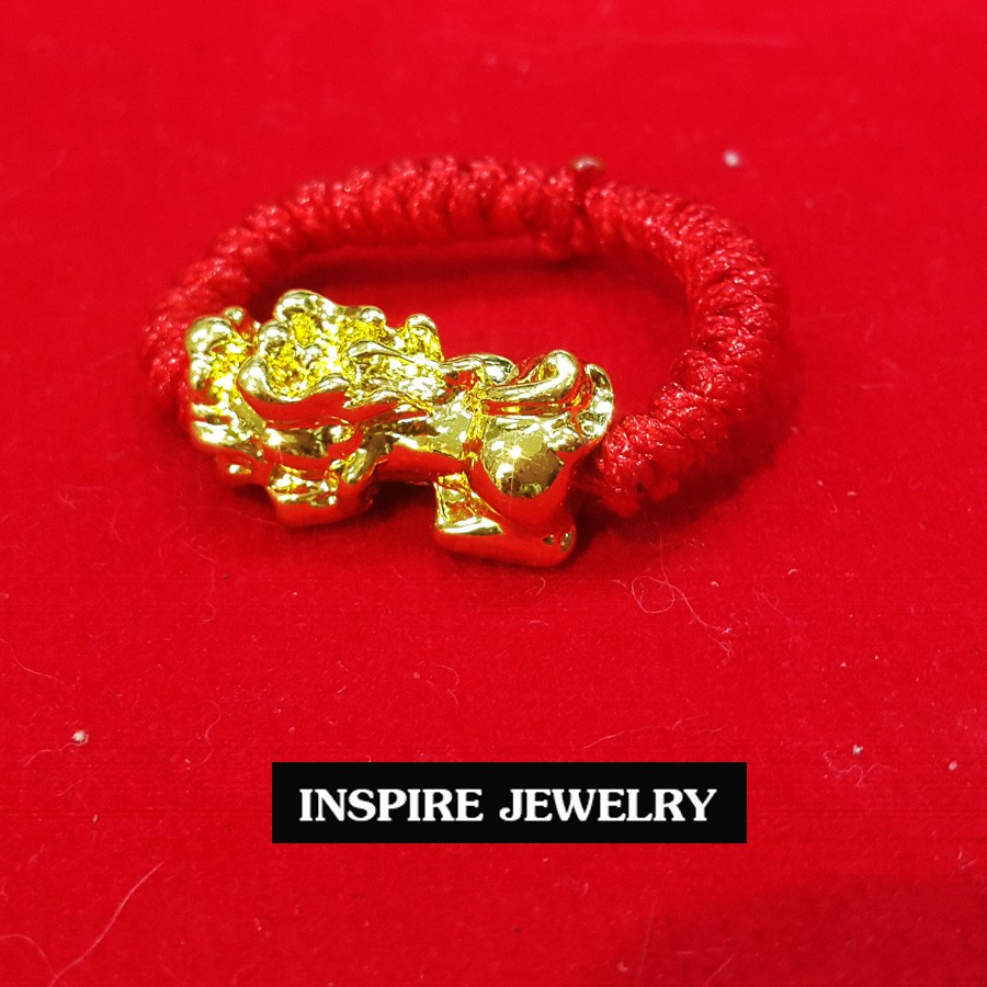Inspire Jewelry แหวนปี่เซี้ย เสริมทรัพย์ รับโชค เรียกทรัพย์ ค้าขายร่ำรวย มั่งมี แก้ชง free size ปี่เซี้ยะคาบเงินคาบทอง