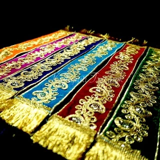 ผ้าคล้ององค์พระพิฆเนศ ผ้าคล้ององค์เทพ ปักดิ้นอินเดีย เพิ่มความสง่าให้องค์เทพ