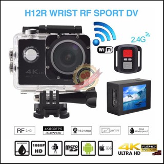 กล้องกันน้ำ ถ่ายใต้น้ำ พร้อมรีโมท Sport camera Action camera 4K Ultra HD waterproof WIFI FREE Remote Hot Sale!!! (สีดำ)