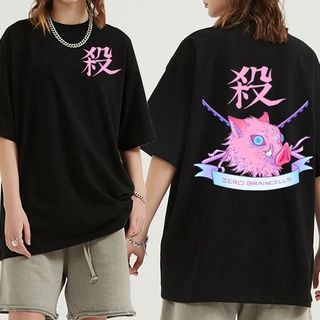 อะนิเมะร้อน Hashibira Inosuke พิมพ์เสื้อยืด Harajuku Anime Demon Slayer Street เสื้อยืดสไตล์ฤดูร้อนเสื้อผ้า Hip Hop Tops