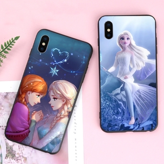 เคสโทรศัพท์มือถือ ลายการ์ตูนซุปเปอร์ซูม สําหรับ Realme C11 C20 C12 C15 C17 7i C30 C30S X3 Superzoom C33 C53 C55 C51 230411 เคสโทรศัพท์มือถือแบบนิ่ม ลาย Frozen Elsa Anna สีดํา