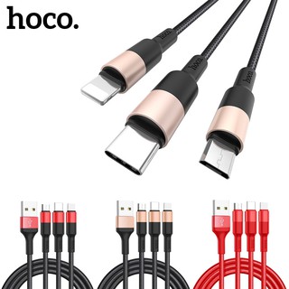 Hoco 3 In 1 สายชาร์จไนล่อน Type - C Micro Usb สําหรับ Iphone Android