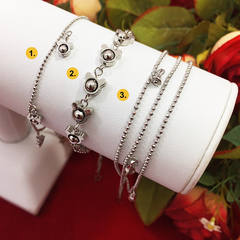 สร้อยข้อเท้าโรเดียม คละแบบ สร้อยข้อเท้าแฟชั่น คละแบบ ปรับระดับความยาวได้ 8-10 นิ้ว ใส่ได้ทุกโอกาส