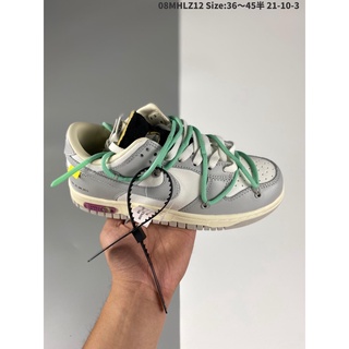 ✇▧☼Off-white x Nike SB Dunk Low "The 50" OW รองเท้าผ้าใบร่วม